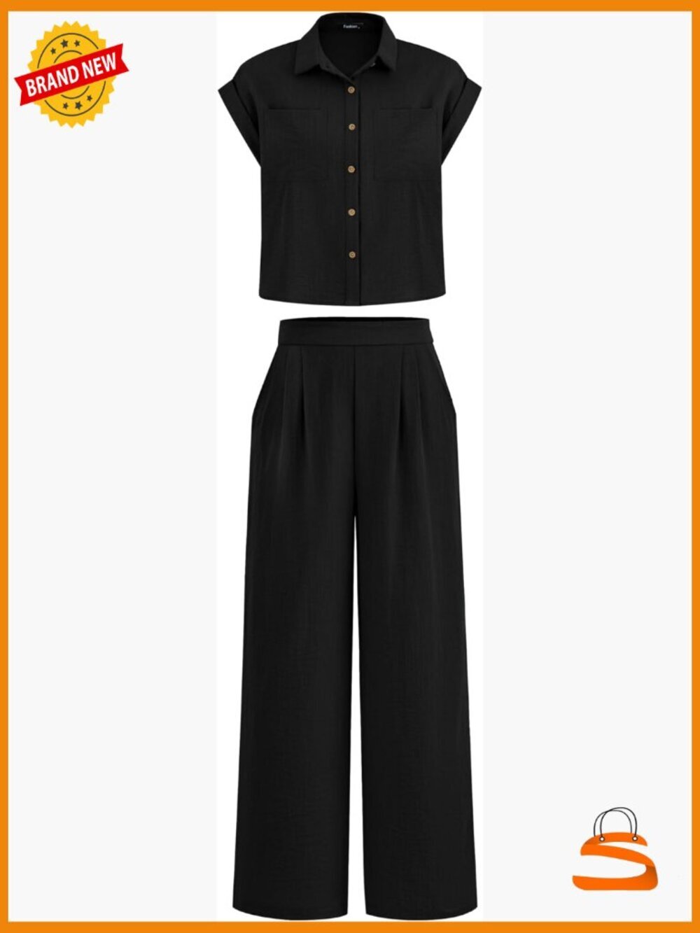 Cap Sleeve 2 Piece Set Palazzo Pants Tracksuit